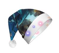 WZYCWB Submarine shark coral Adult New Year Christmas hat, with LED lights, unisex plush Christmas hat, New Year Christmas party gift