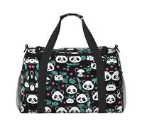 WZYCWB Submarine shark coral Handheld travel bag weekend bag fitness yoga bag suitable for fitness and other scenarios, Panda Cute Face, One Size