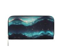 WZYCWB Submarine shark coral Leather clutch bags zipper wallets and card holders are perfect for travel or daily use, Science Fiction Stars, One Size