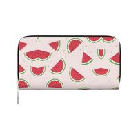 WZYCWB Submarine shark coral Leather clutch bags zipper wallets and card holders are perfect for travel or daily use, Pink Watermelon, One Size
