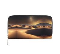 WZYCWB Submarine shark coral Leather clutch bags zipper wallets and card holders are perfect for travel or daily use, Sahara Desert, One Size