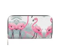 WZYCWB Submarine shark coral Leather clutch bags zipper wallets and card holders are perfect for travel or daily use, Pink Flamingo, One Size
