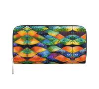 WZYCWB Submarine shark coral Leather clutch bags zipper wallets and card holders are perfect for travel or daily use, Rainbow Fish Scale, One Size