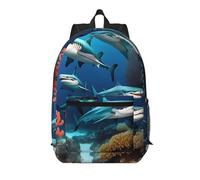 WZYCWB Submarine shark coral Printed backpack with pockets - suitable for work, business trips, travel, sports