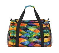 WZYCWB Submarine shark coral Printed fitness travel bag. Perfect for yoga training, short trips, and swimming gear., Rainbow Fish Scale, One Size