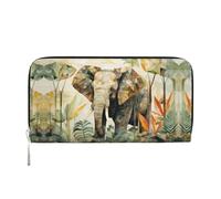 WZYCWB Sunflower Avatar Leather clutch bags zipper wallets and card holders are perfect for travel or daily use, Strong Elephants., One Size