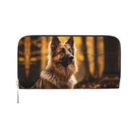 WZYCWB Sunflower Avatar Leather clutch bags zipper wallets and card holders are perfect for travel or daily use, Strong Shepherd Dog, One Size