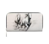 WZYCWB Sunflower Avatar Leather clutch bags zipper wallets and card holders are perfect for travel or daily use, Strong Horse., One Size