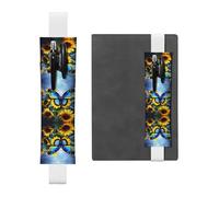 WZYCWB Sunflower Blue Butterfly Diary pencil pouches, PVC pen holders and pen holders with elastic bands, and bookmarks are the best gift choices., White, One Size