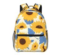 WZYCWB Sunflower Blue Leafs Casual Backpack, 11.4x15.7x7.8 Inch, Laptop Backpack for Travel Hiking Business Camping Gym