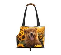 WZYCWB Sunflower Poodle Printed Pet Shoulder Bag - Lightweight, Breathable Travel Small Pet Shoulder Bag
