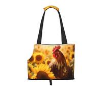 WZYCWB Sunflowers and chickens Printed Pet Shoulder Bag - Lightweight, Breathable Travel Small Pet Shoulder Bag