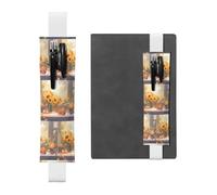 WZYCWB Sunflowers under the windowsill Diary pencil pouches, PVC pen holders and pen holders with elastic bands, and bookmarks are the best gift choices., White, One Size