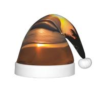 WZYCWB Sunset beach Patterned Christmas Hats for Kids, Cute Pointed Hats, Christmas Party Decorations and Gifts for Family Gatherings