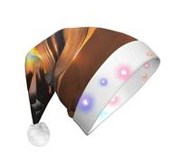 WZYCWB Sunset beach Patterns Santa Hat | Plush Glowing Holiday Hat for Christmas, New Year's, and Party Events
