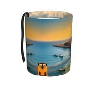 WZYCWB Sunset in Barcelona Hanging car Trash can, Practical and Convenient, Suitable for Multiple car Models, Providing Ideal Storage Space