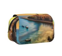 WZYCWB Sunset in Barcelona Patterned Portable Pencil Case ideal for organizing pens in the office or storing makeup brushes