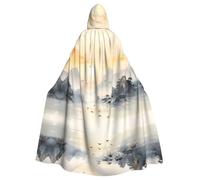 WZYCWB Sunset Mountain Illustration Patterned Hooded Cape - Ideal Costume for Carnival/Festival Party Cosplay