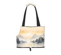 WZYCWB Sunset Mountain Illustration Printed Pet Shoulder Bag - Lightweight, Breathable Travel Small Pet Shoulder Bag