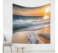 WZYCWB Sunset over the waves Print decorative tapestry, suitable for wall decoration in living rooms and bedrooms