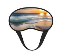 WZYCWB Sunset Over The Waves Printed Sleeping Eye mask, Full Coverage, relieves Eye Fatigue