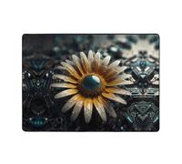 WZYCWB surreal daisy Prints rug, 80 x 58 inches, soft and non-slip, suitable for bedsides, offices, balconies, and other spaces.