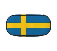 WZYCWB Swedish Flag Large Capacity Pencil Bag - Multifunctional Storage Box, Portable and Durable Pencil Bag for Office and School Supplies