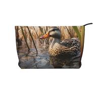 WZYCWB Swimming Mallard Ducks Printed Cosmetic Storage Bag, Perfect for Business Trips and Travel.