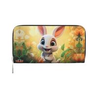 WZYCWB Swimming white swans Leather clutch bags zipper wallets and card holders are perfect for travel or daily use, Surprise Bunny, One Size