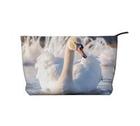 WZYCWB Swimming White Swans Printed Cosmetic Storage Bag, Perfect for Business Trips and Travel.