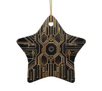 WZYCWB Symmetrical electrode path patterned Star Shape ceramic pendant, perfect for decorating your home Christmas tree for winter parties