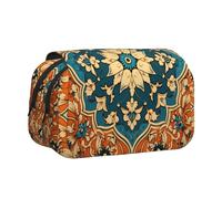 WZYCWB Symmetrical floral pattern Portable Pencil Case ideal for organizing pens in the office or storing makeup brushes
