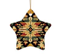 WZYCWB symmetry patterned Star Shape ceramic pendant, perfect for decorating your home Christmas tree for winter parties