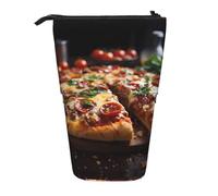 WZYCWB Tantalizing Sausage Pizza Retractable Storage Container for Pen Holders, Makeup Brush Holders, or Coin Drawstring Bags.