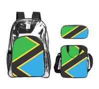 WZYCWB Tanzania Flag Printed backpack set | Lunch bag and pencil case | Perfect for work, business trips, and vacations.