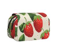 WZYCWB Tasty Strawberry Portable Pencil Case ideal for organizing pens in the office or storing makeup brushes