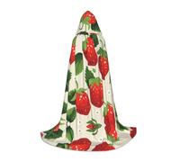 WZYCWB Tasty Strawberry Printed Hooded Cape | Cosplay Costume, Halloween Anime Party Prop - Medium