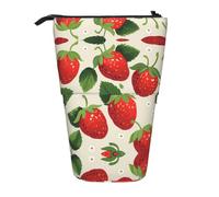 WZYCWB Tasty Strawberry Printed Retractable Pen Holder Suitable for use as a Simple Cosmetic Bag, Wallet, etc.