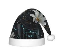WZYCWB Technological surreal daisy Patterned Christmas Hats for Kids, Cute Pointed Hats, Christmas Party Decorations and Gifts for Family Gatherings