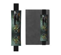 WZYCWB Tennis Balls and Rackets Printed Large-Capacity PVC Pen Holder + Creative Diary Pen Bag Set with Elastic Band Anti-Slip Design