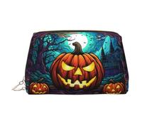 WZYCWB Terror Pumpkin Printed Leather Cosmetic Bag - Stylish and Portable Cosmetic Storage Bag