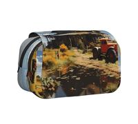 WZYCWB Texas Farm Tractor Portable Pencil Case ideal for organizing pens in the office or storing makeup brushes