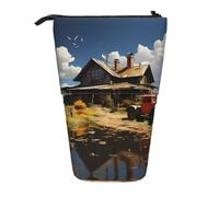 WZYCWB Texas Farm Tractor Printed Retractable Pen Holder Suitable for use as a Simple Cosmetic Bag, Wallet, etc.