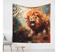 WZYCWB The angry lion. Patterned decorative tapestry, suitable for wall decoration in living rooms and bedrooms
