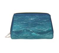 WZYCWB The deep Blue sea Printed Leather Cosmetic Bag - Stylish and Portable Cosmetic Storage Bag
