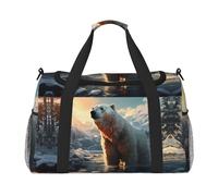 WZYCWB The deep-eyed leopard Handheld travel bag weekend bag fitness yoga bag suitable for fitness and other scenarios, Polar Bear In Winter, One Size