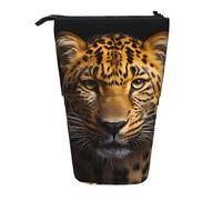 WZYCWB The deep-Eyed Leopard Printed Retractable Pen Holder Suitable for use as a Simple Cosmetic Bag, Wallet, etc.