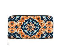 WZYCWB The Devil's Eye. Leather clutch bags zipper wallets and card holders are perfect for travel or daily use, Symmetrical Flowers, One Size