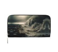 WZYCWB The Devil's Eye. Leather clutch bags zipper wallets and card holders are perfect for travel or daily use, Tall Waves., One Size