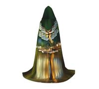 WZYCWB The Dragonfly Flies Printed Hooded Cape | Cosplay Costume, Halloween Anime Party Prop - Medium